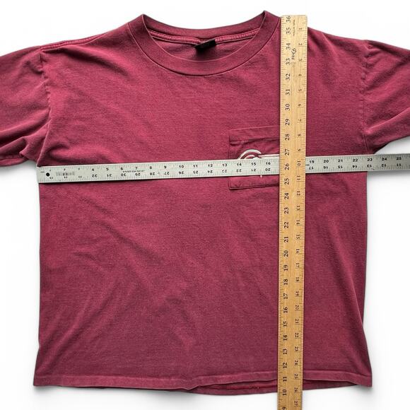 Vintage 90s Harley Davidson Fun Wear Eagle Feather Pocket Tee Red Single Stitch - Picture 12 of 12